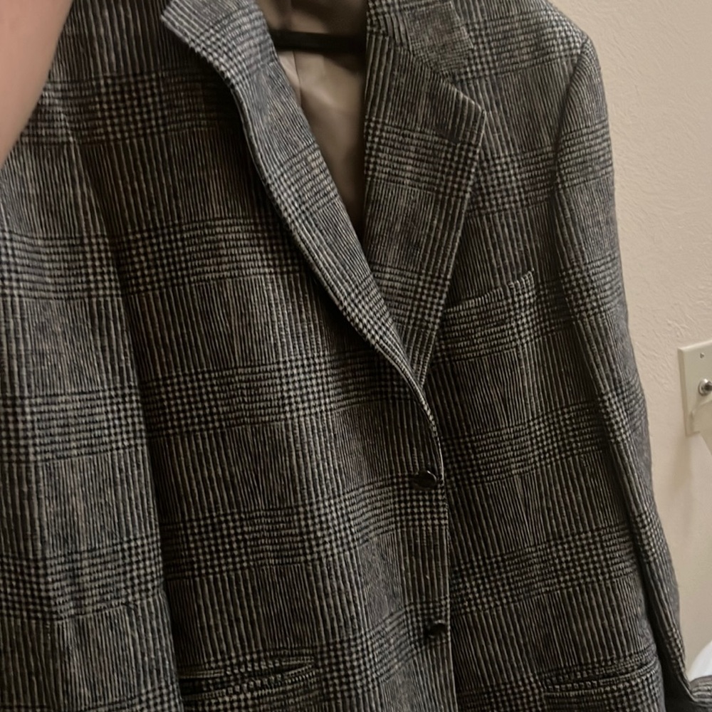 Lord & Taylor Grant Thomas Camel Hair Glen Plaid Blazer